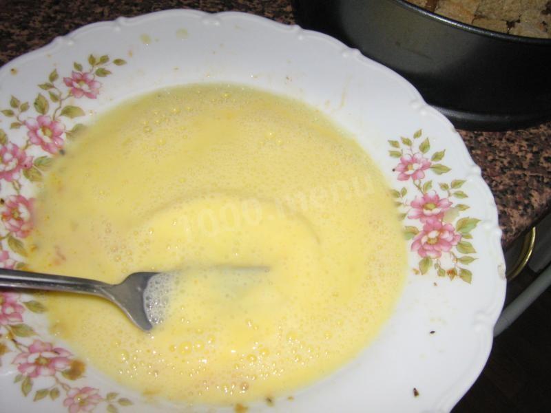 Шаг 8 приготовления Запеканка картофельная с грибами, креветками, капустой и сухарями постная