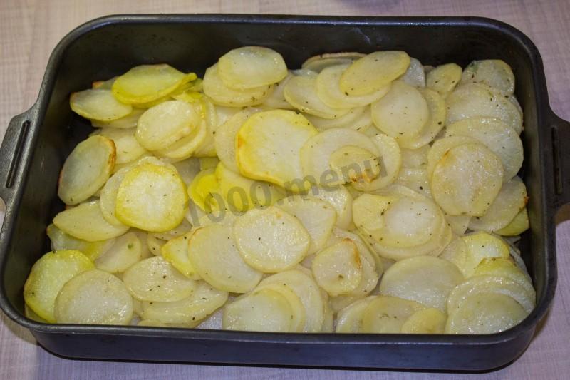 Шаг 13 приготовления Картошка с копченой курицей в духовке