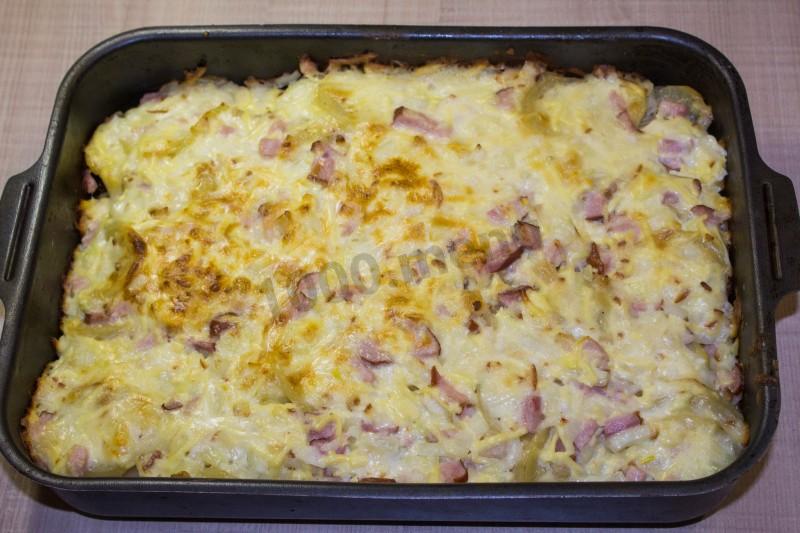 Шаг 15 приготовления Картошка с копченой курицей в духовке