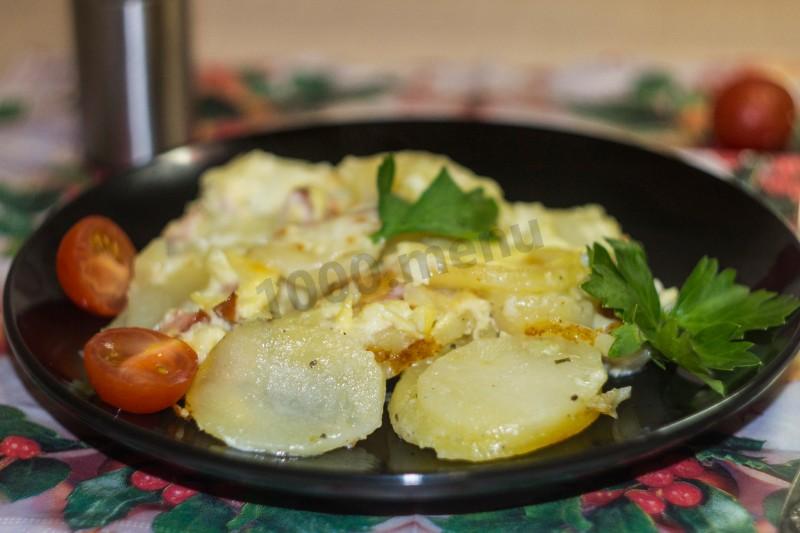 Шаг 16 приготовления Картошка с копченой курицей в духовке