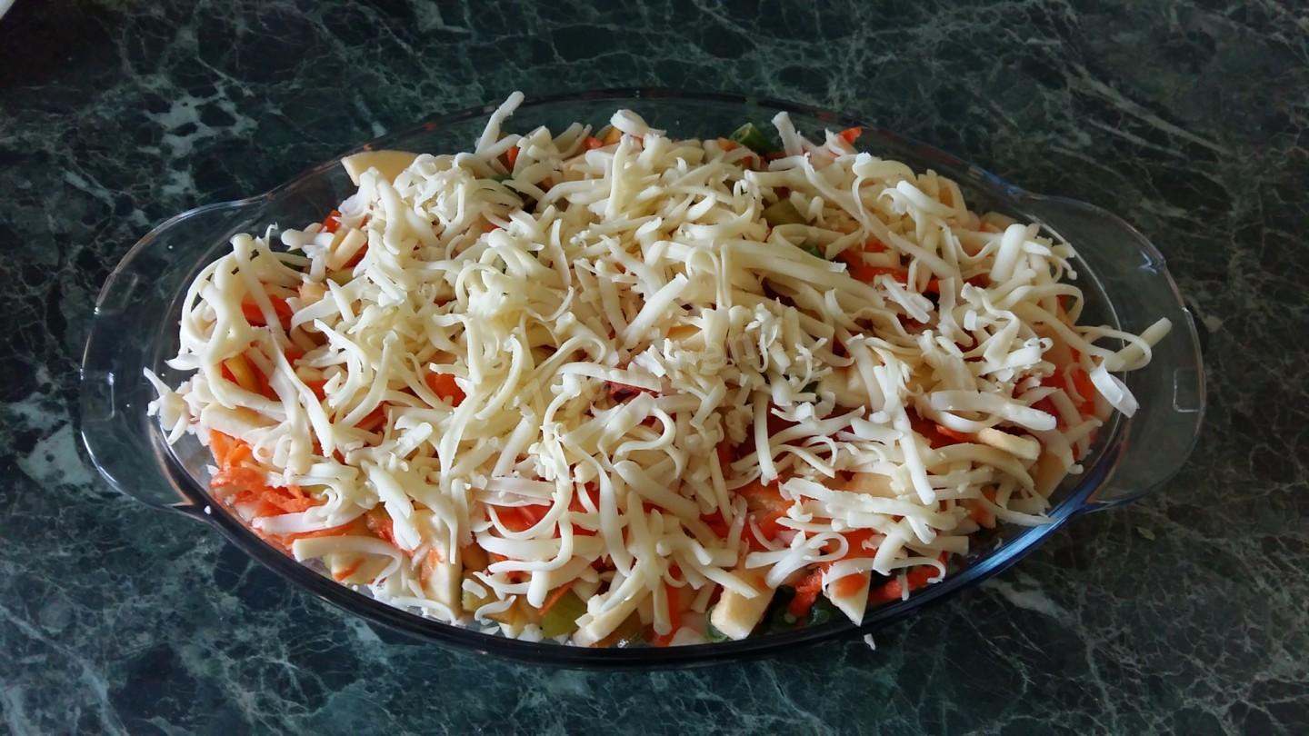 Шаг 7 приготовления Куриный стейк в духовке с овощами
