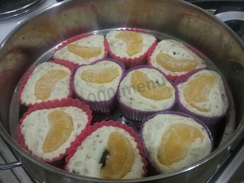 Шаг 6 приготовления Запеканка овсяно-творожная с мандаринами и шоколадом