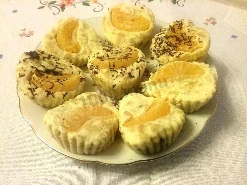 Шаг 7 приготовления Запеканка овсяно-творожная с мандаринами и шоколадом