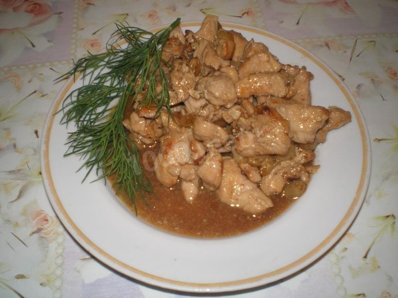Обложка рецепта Куриное филе с корицей и изюмом
