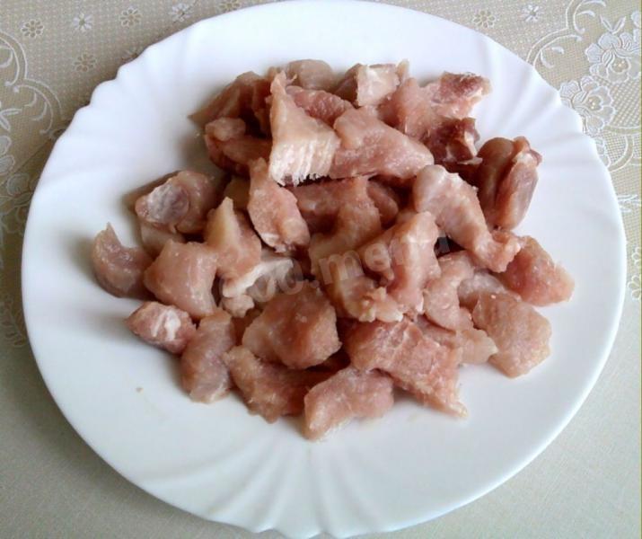 Шаг 3 приготовления Капуста тушеная с кроликом в сметане в мультиварке