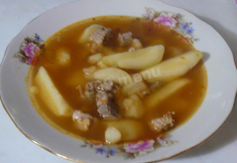 Шаг 14 приготовления Картофельный соус со свининой, морковью и майораном