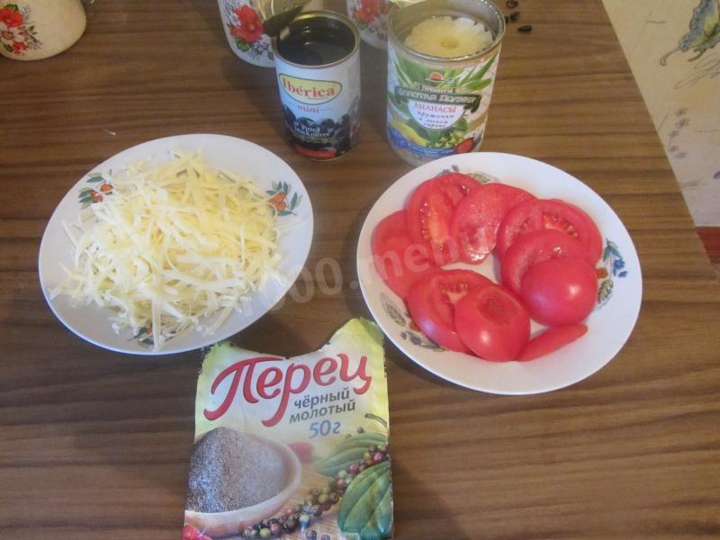 Шаг 2 приготовления Свинина с ананасами сыром майонезом