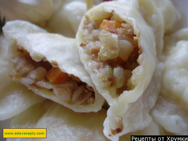Шаг 11 приготовления Вкусные вареники с гречкой и овощами
