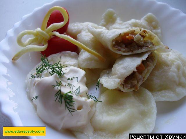 Шаг 12 приготовления Вкусные вареники с гречкой и овощами