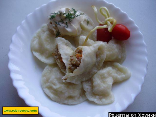 Шаг 13 приготовления Вкусные вареники с гречкой и овощами