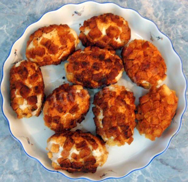 Шаг 21 приготовления Куриные котлеты с сыром Папараць кветка