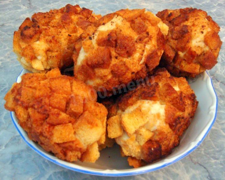 Шаг 22 приготовления Куриные котлеты с сыром Папараць кветка