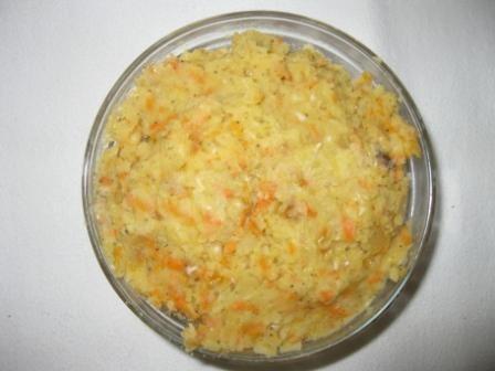 Шаг 3 приготовления Зразы картофельные с горохом и грибами