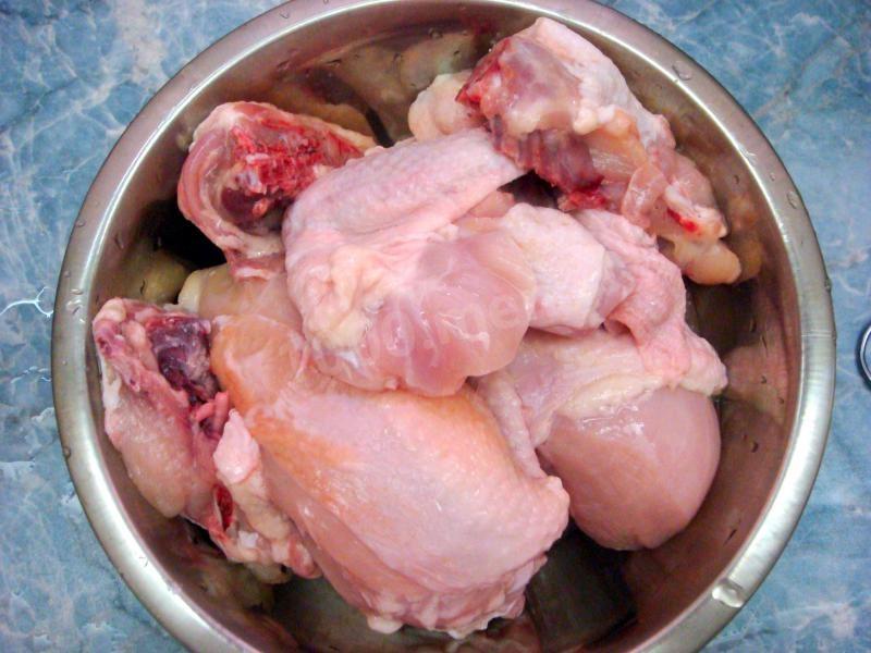Шаг 1 приготовления Курица на молоке