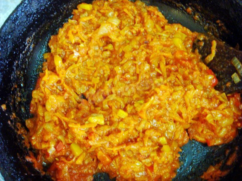 Шаг 15 приготовления Овощное рагу кабачки с капустой и шампиньонами