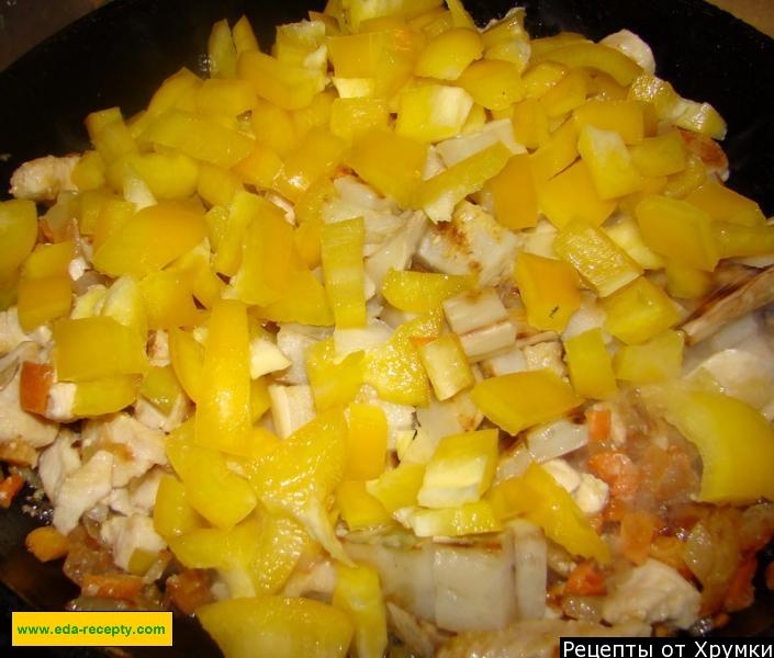 Шаг 6 приготовления Овощное рагу с мясом и вермишелью