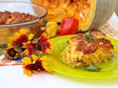 Шаг 7 приготовления Тыквенно-рисовая запеканка с помидорами
