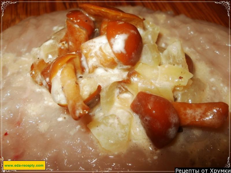 Шаг 6 приготовления Конверты из курицы с опятами
