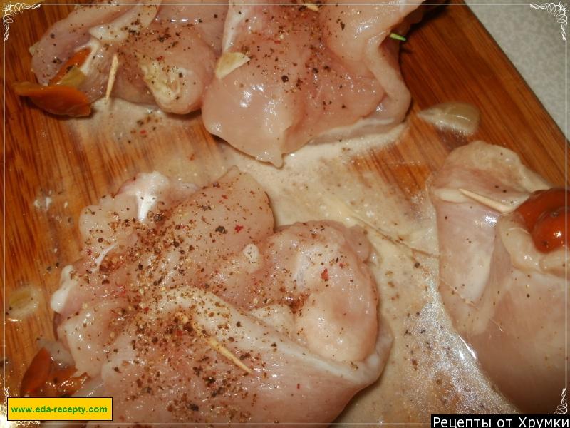 Шаг 7 приготовления Конверты из курицы с опятами
