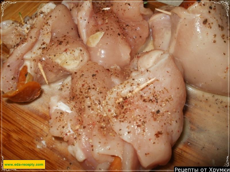 Шаг 8 приготовления Конверты из курицы с опятами