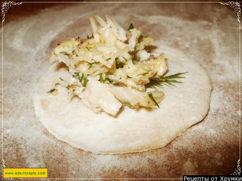 Шаг 6 приготовления Куриные пельмени с курицей и сыром