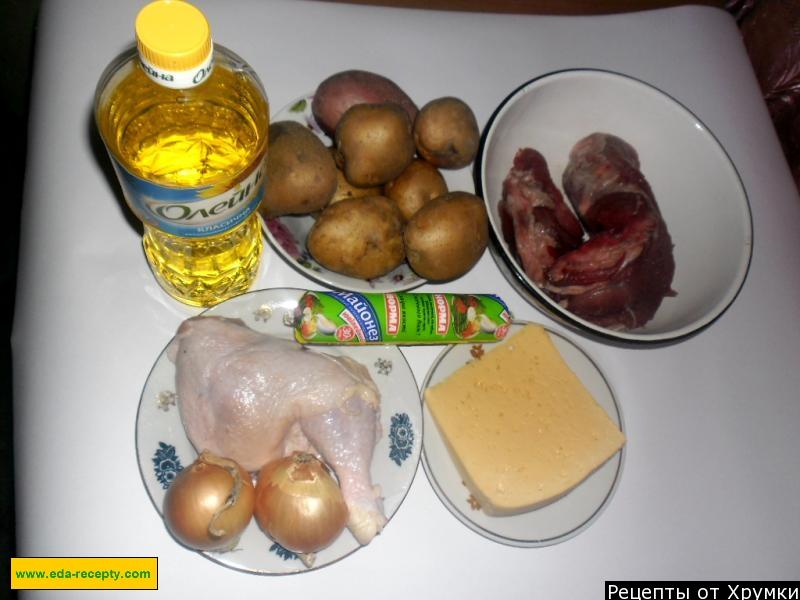 Шаг 1 приготовления Картофель с фаршем и сыром запеканка в духовке