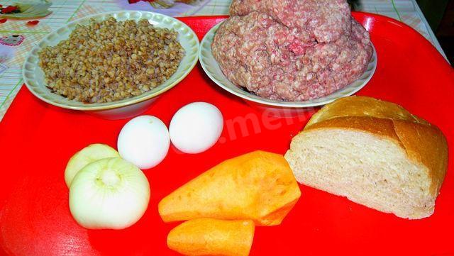 Шаг 1 приготовления Гречаники с говядиной и свининой в духовке