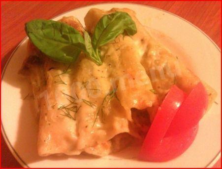 Обложка рецепта Каннелони с мясным фаршем и овощами