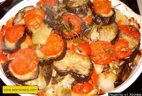 Шаг 10 приготовления Курица с картошкой, баклажанами и помидорами в фольге
