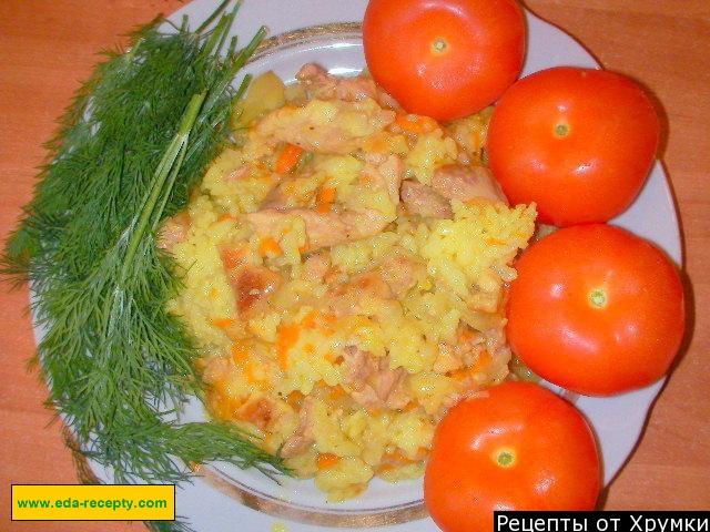 Обложка рецепта Плов свинина с рисом в мультиварке