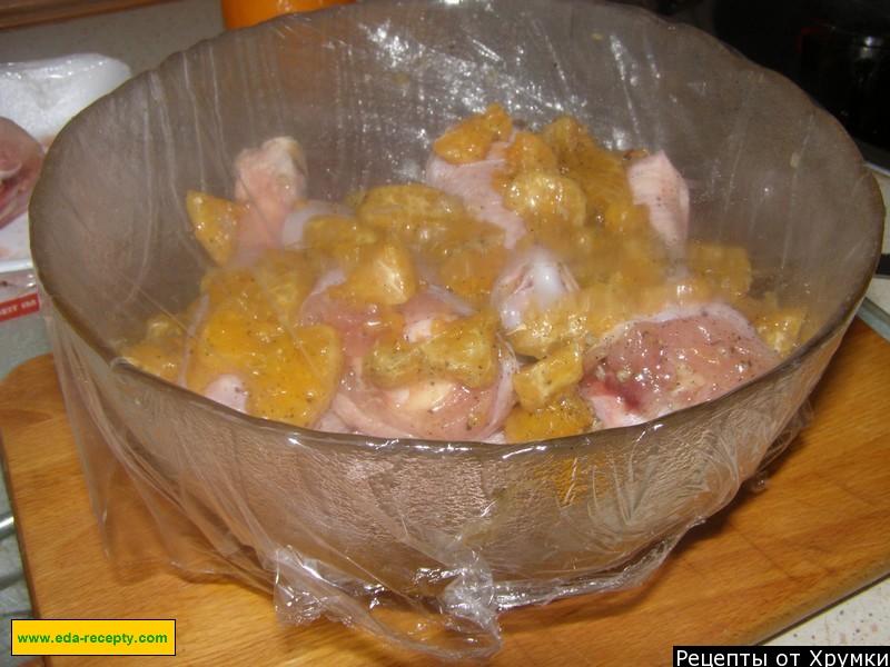 Шаг 5 приготовления Курица с мандаринами