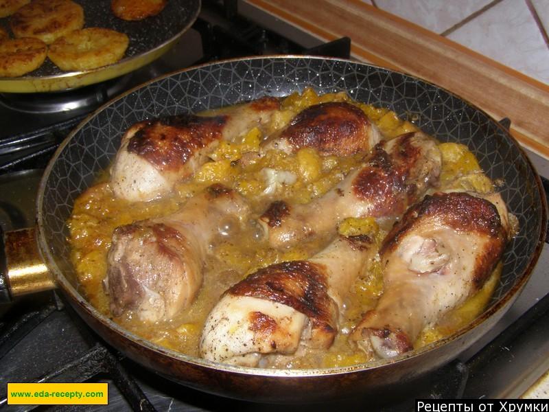 Шаг 6 приготовления Курица с мандаринами