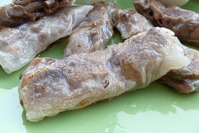 Обложка рецепта Блины из рисовой бумаги с шампиньонами