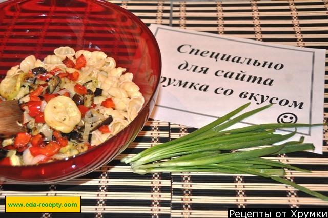 Шаг 6 приготовления Макароны с баклажанами, болгарским перцем и кабачками