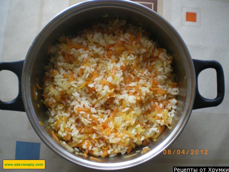 Шаг 4 приготовления Перец фаршированный рисом с морковью