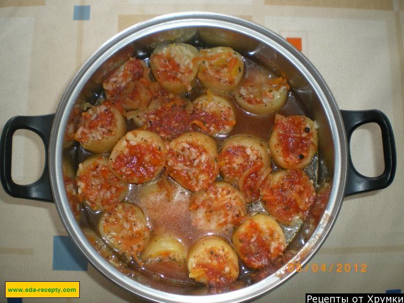 Шаг 7 приготовления Перец фаршированный рисом с морковью