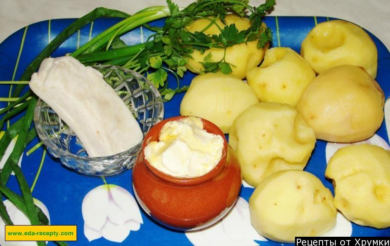 Шаг 1 приготовления Вкусная картошечка на сале с укропом в духовке
