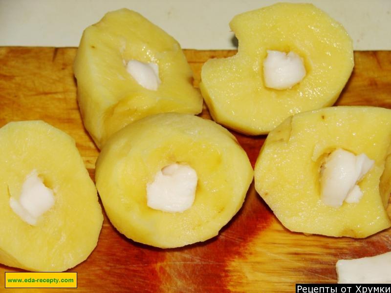 Шаг 2 приготовления Вкусная картошечка на сале с укропом в духовке