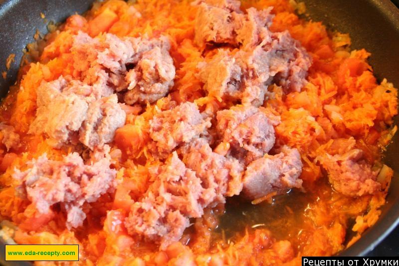 Шаг 10 приготовления Тыква с мясным фаршем