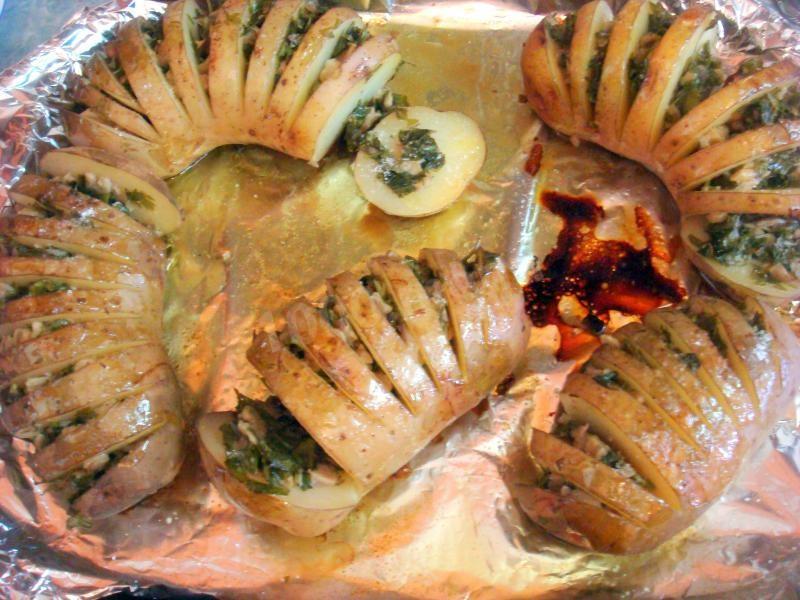 Шаг 9 приготовления Картофель запеченный с грибами в духовке