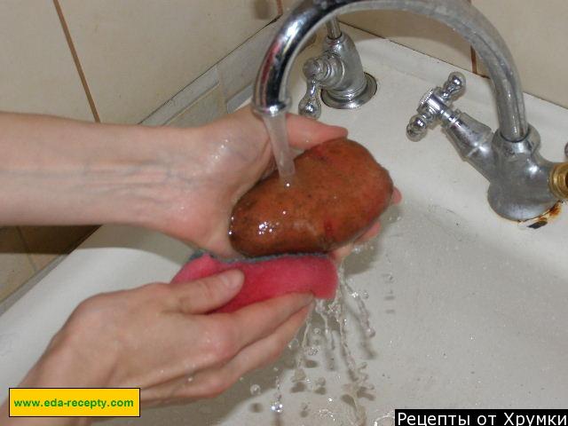 Шаг 2 приготовления Запеченный картофель в мундире