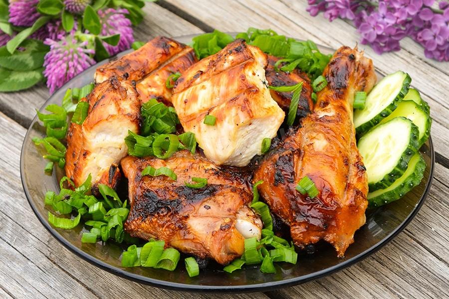 Обложка рецепта Курица лук уксус