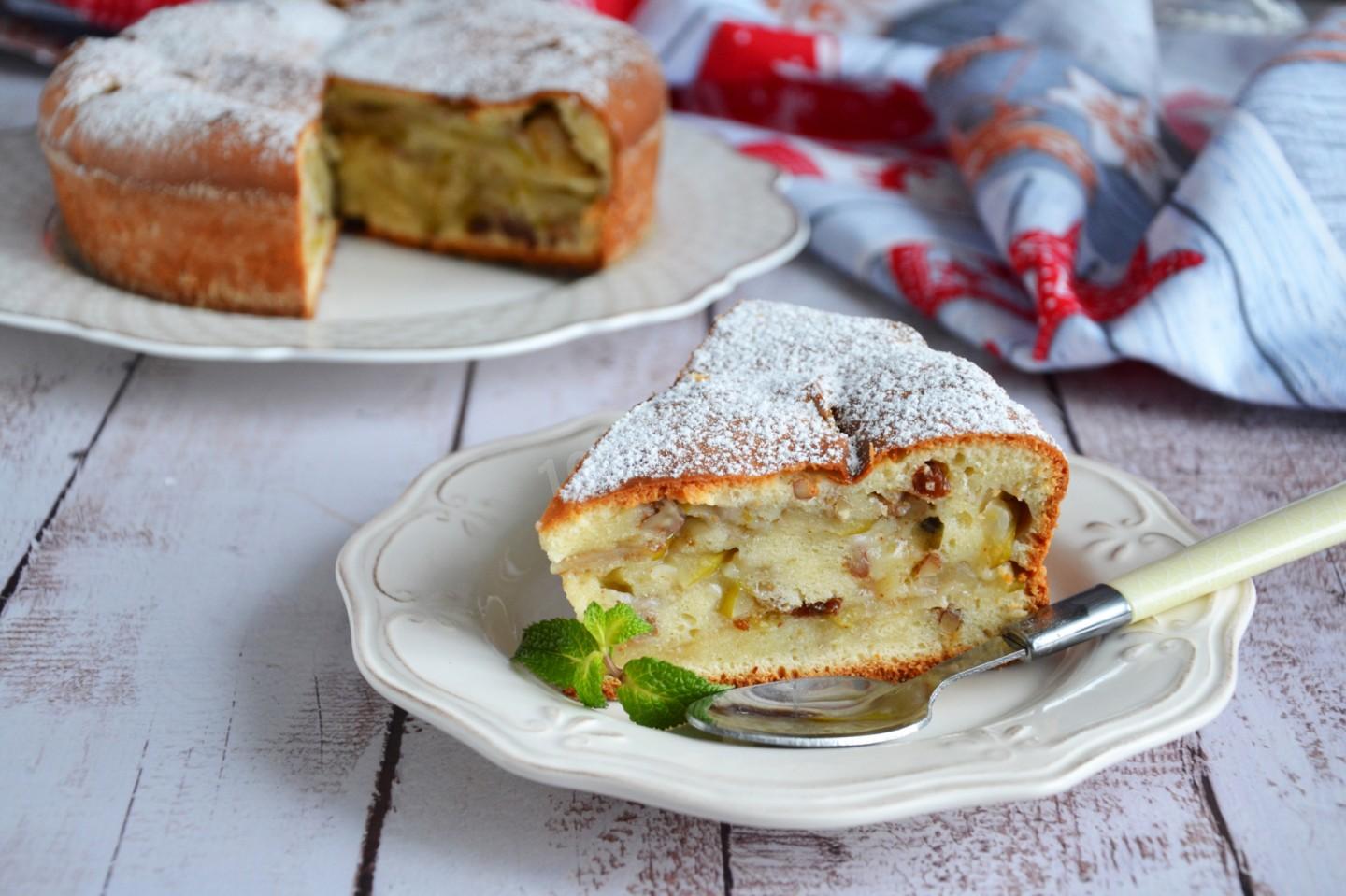 Шаг 15 приготовления Шарлотка с яблоками в сметане в духовке