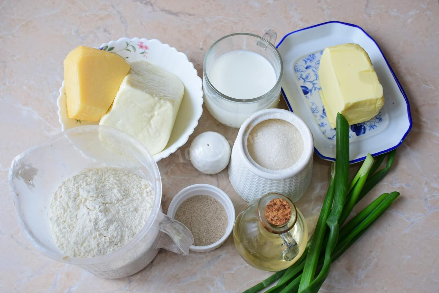 Шаг 1 приготовления Осетинский пирог с сыром и зеленью