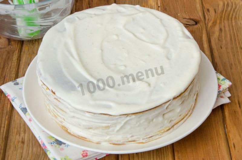 Шаг 24 приготовления Медовик на сковороде