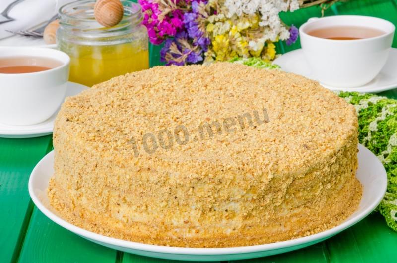 Шаг 27 приготовления Медовик на сковороде