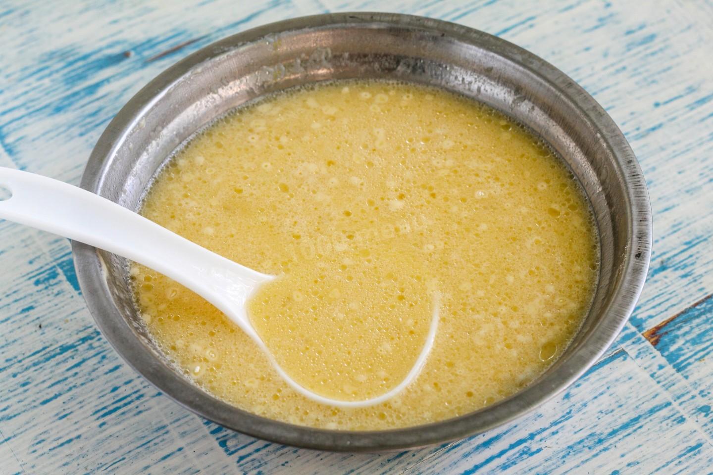 Шаг 3 приготовления Блины с яблоками внутри