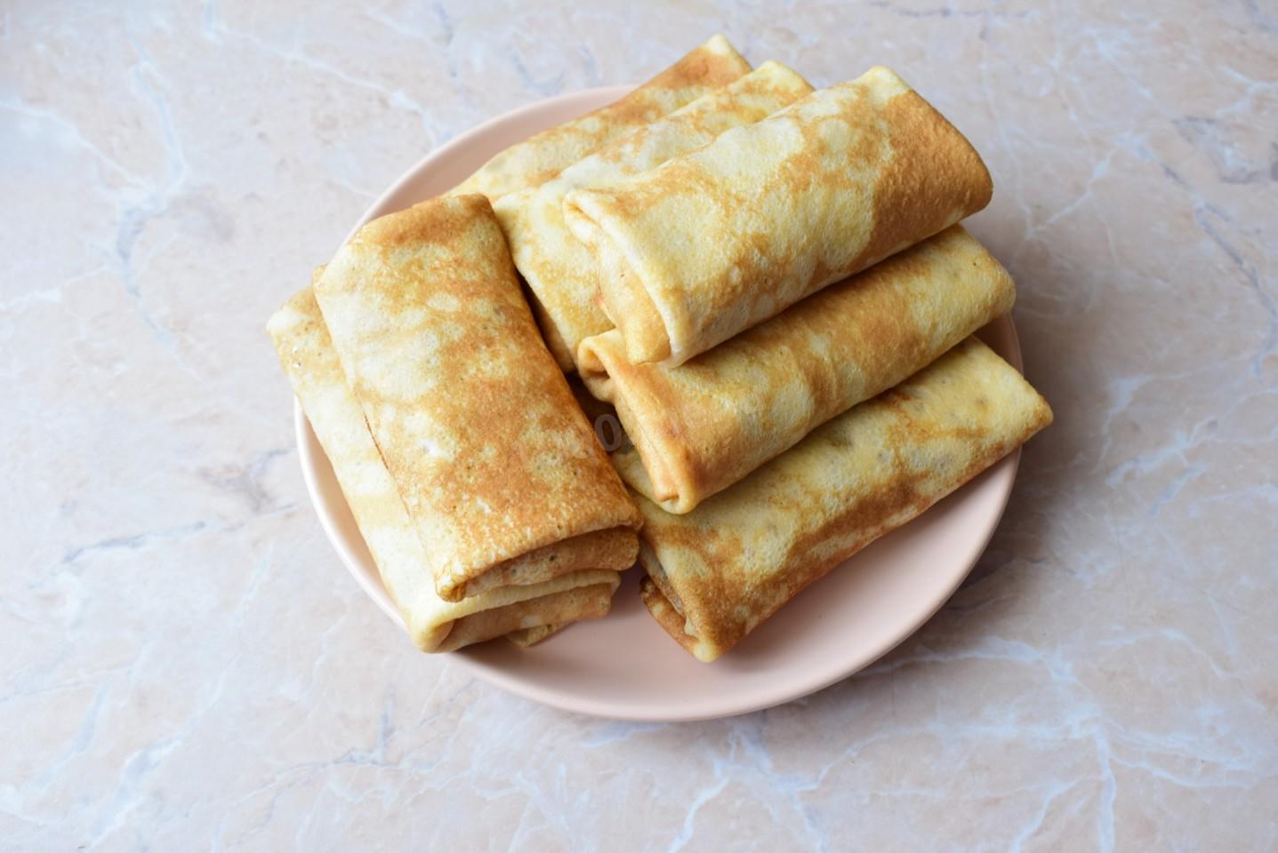 Шаг 13 приготовления Блинчики с начинкой из яблок и корицей