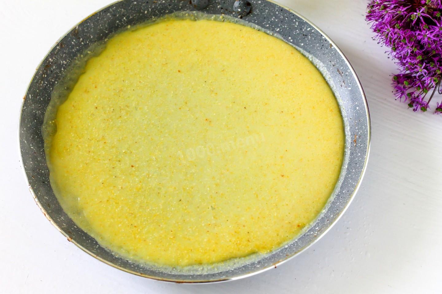 Шаг 6 приготовления Блины из кукурузной муки