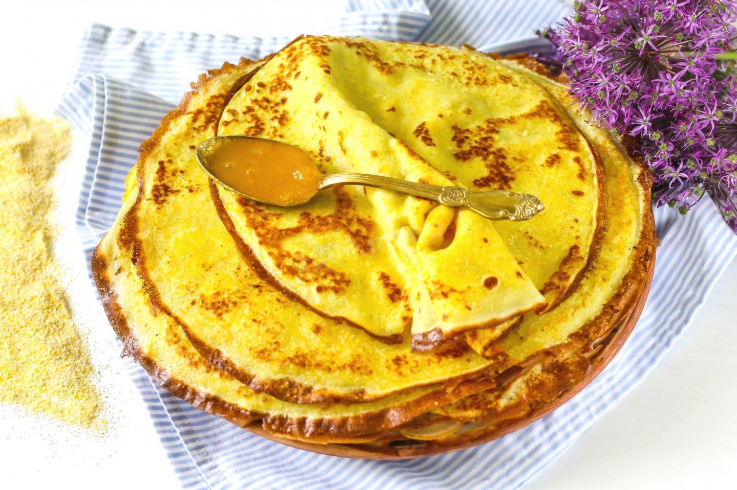 Шаг 9 приготовления Блины из кукурузной муки